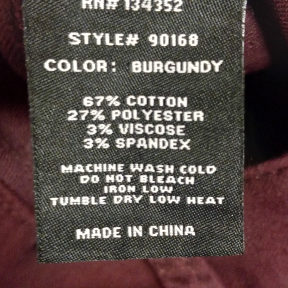 Wax Jeans Butt I Love You,High Rise Butt Lifting. Burgundy. Size 7/28 - Picture 6 of 10